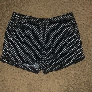 black and white tie shorts